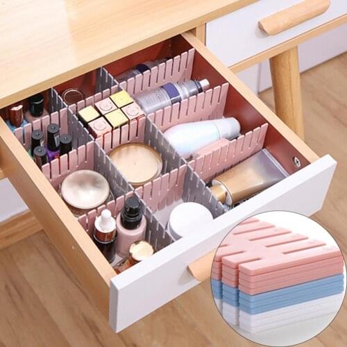 4Pcs Plastic Drawer Dividers DIY Cuttable Drawers Separator Underwear Socks Partition Board Portable Makeup Jewellery Clapboard