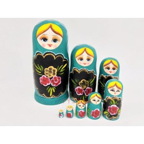 8pcs Wooden Russion Traditional Matryoshka Doll Toys for Baby Wooden DIY Education Toys