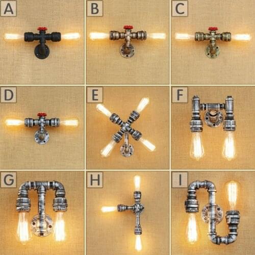 Bar iron simple personality study designer foreign original coffee shop restaurant water pipe wall lamp