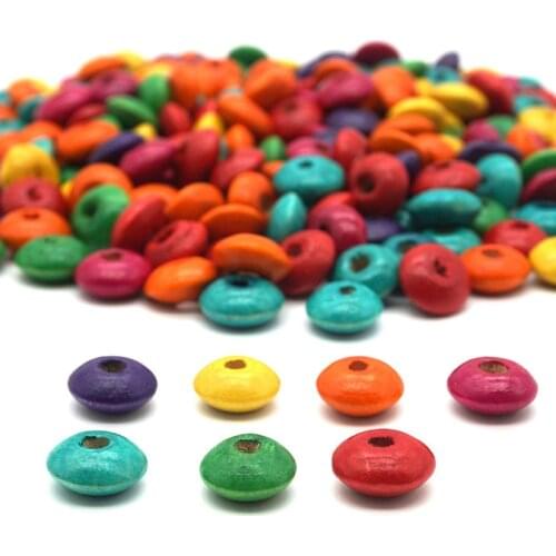 100pcs/lot rown Coffee Wood Abacus Rondelle Beads 6x12mm Natural Spacer Wooden Beads with 4mm Big Hole Fit DIY Jewelry Making