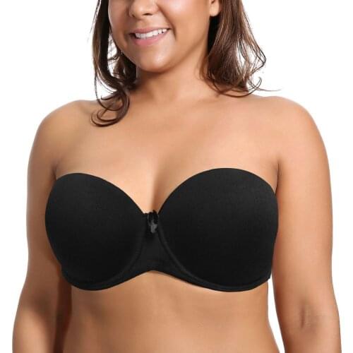 Vgplay Strapless Bra Non-slip Padded Push Up Sexy Bralette Plunge Solid Convertible Straps Brassiere Halter Lingerie