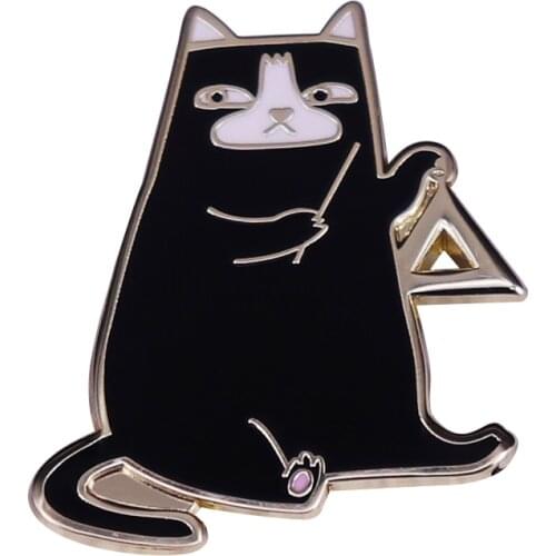 Black Cat Enamel Pin Yet mand I am not.. and very surely I do not dream