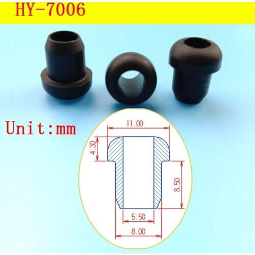 HY-7006 T Type Silicone Rubber Protection Ring Coil Connectors Grooved Washer Through Hole Silicone Plug Stopper Gasket 8mm