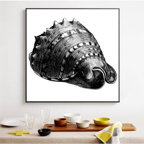 Crab and Conch Oil Painting Picture Poster Canvas Print Painting Wall Art Living Room Home Decoration