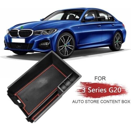LFOTPP Car Central Control Storage Box For 3 Series G20 2019 2020 Armrest Storage Box Container Auto Interior Accessories Red