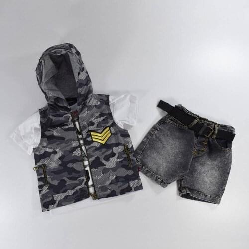 Boy, Camouflage, Hooded 1-4 Ages Set (3 pieces)
