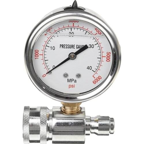 6000PSI/40MPa 3/8 inch Quick Disconnect Fitting Pressure Washer Pressure Gauge Spray Bottle Car Cleaning Tools