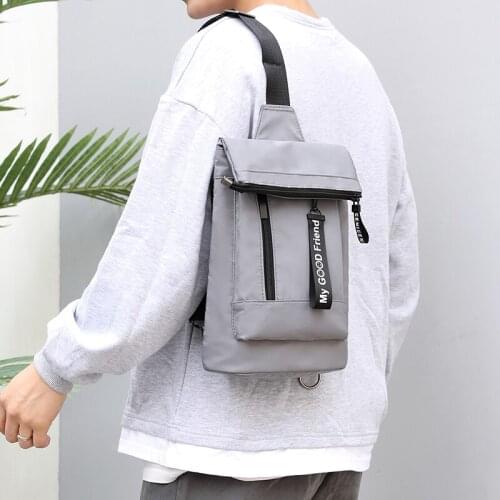 Trendy mens anti splash chest bag mens single shoulder bag mens messenger bag Oxford cloth messenger single shoulder bag