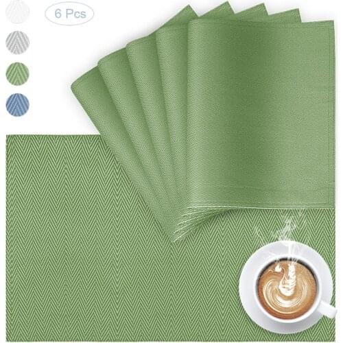 VCVCOO Washable Placemats Polyester Fabric Place Mats Stain-Resistant Disc Cup Coaster Pad Heat-Resistant Cloth Kitchen Tablemat