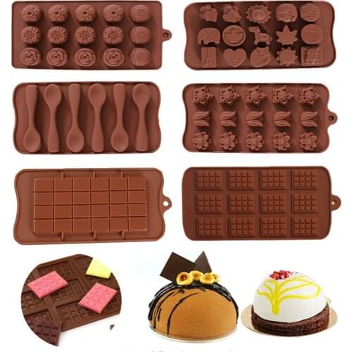Washable Chocolate Silicone Mold Home DIY Kitchen Baking Tools 6 Shapes Chocolate Mould Products Can Be Used For Cake Decoration