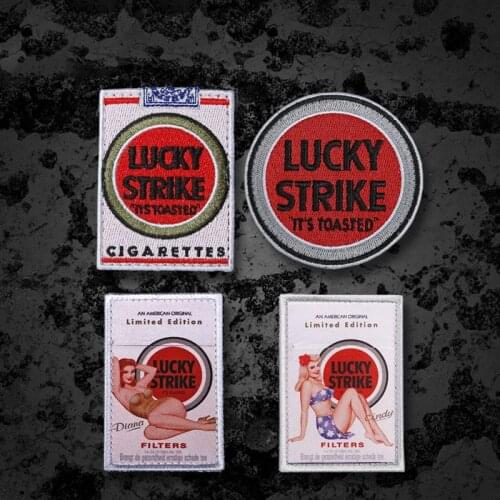 LUCKY STRIKE Smoke Cigarettes Embroidery Patches Linited Edition Cindy Diana Filters Its Toasted Girl Sticker For Clothes Bag