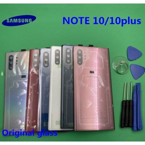 NEW Original Back Battery Cover Case Samsung Galaxy NOTE 10 N970 NOTE10 plus N975 Rear Door Housing Glass Panel Replacement Part