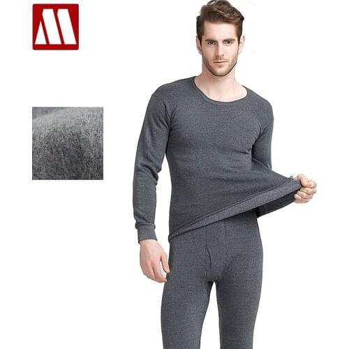 2021 New Arrival Thermal Underwear Sets Male Autumn Winter Thick Warm Round Neck Undershirts Trousers Man Long Johns S~4XL
