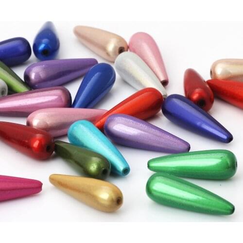 OlingArt 30mm 15pcs/lot Mixed Color Acrylic Fantasy big drop shape Spacer bead bubblegum DIY Earring/Bracelet jewelry making