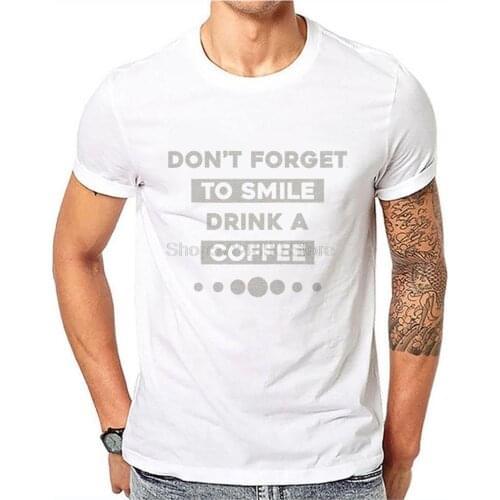 Casual T-shirt smile text pattern bottoming shirt mens short sleeve