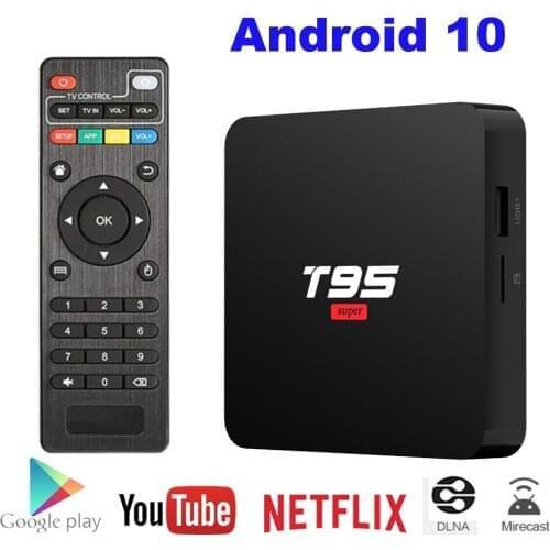 5pcs Android 10 TV Box T95 Super Smart Android TV Box Allwinner H3 GPU G31 2GB DDR3 RAM 16GB 2.4G WiFi HD OTT Media Player