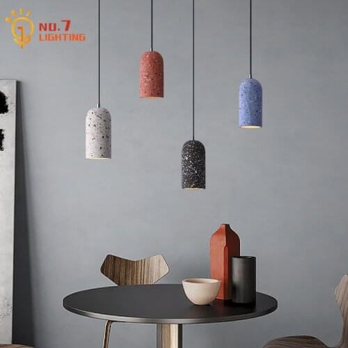 Industrial Individual Terrazzo Cement Pendant Lights Led E27 Home Decor Loft Living/dining Room Coffee Bar Bedroom Bedside Salon