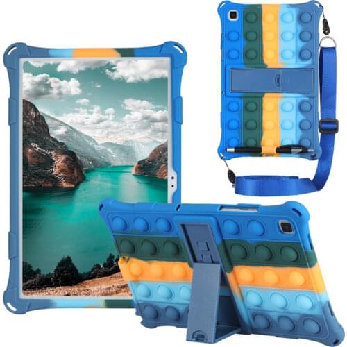 Push It Bubble Silicon Cover Case for Samsung Galaxy Tab A7 2020 10.4" Tablet PC Kickstand Funda for Samsung SM-T500 SM-T505