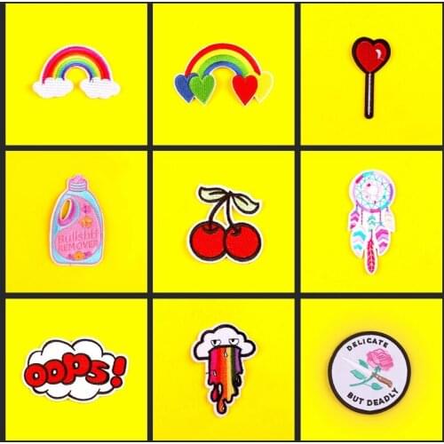 Rainbow Patch Ecusson Thermocollants Iron On Patches On Clothes Stripe Sticker Badge Embroidered Patches For Clothing Applique