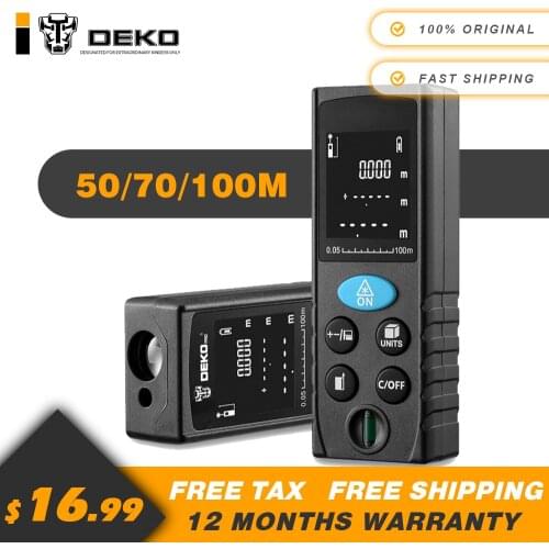 DEKO LRD110 Handheld Laser Distance Meter 50M 70M 100M Mini Rangefinder Tape Range Finder Diastimeter Measure