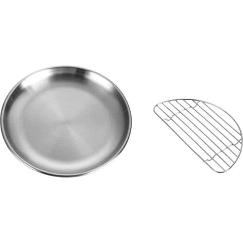 Pork Chop Plate Cafe Salad Plate Stainless Steel Plate (23cm/26cm) With Rack