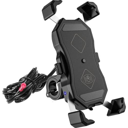15W Wireless Charging USB Wired Charging 2-in-1 Multi-functional Motorcycle Cycling Mobile Phone Holder Navigation Directions