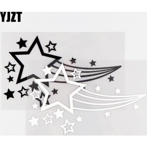 YJZT 15.7X9.6CM Vinyl Decals Shooting Stars Styling Window Decor Car Stickers Black / Silver 10A-0207
