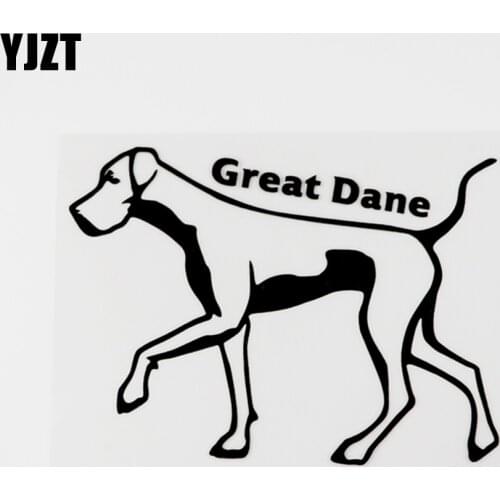 YJZT 15.5CMX11CM For Animal Walking Great Dane Vinyl Car Sticker Black/Silver 8C-0102