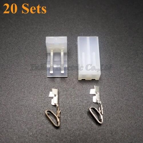20 sets kit CH3.96 3.96mm 2 pin Female Wire with Male Connector plug A set include socket + plug + terminals