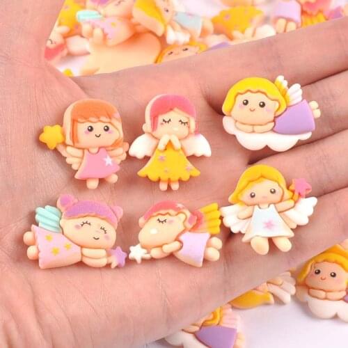 20Pcs Mixed Color Angel baby Resin Scrapbook Craft Flatback Embellishments DIY phone decor Home Furnishing decoration c3148-1