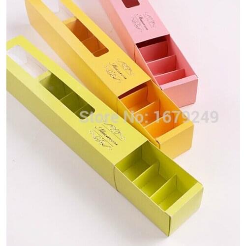 26cm*5cm*5.3cm paper box/ Macarons box/8cell loading Macaron boxes Chocolate mooncake Cake Cookies food Packing boxes100pcs/lot