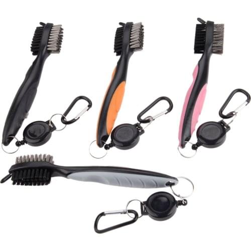 3 In 1 Golf Club Brush Golf Groove Cleaning Brush 2 Sided Golf Putter Irons Woods Ball Groove Cleaner Tool Kit Keychains