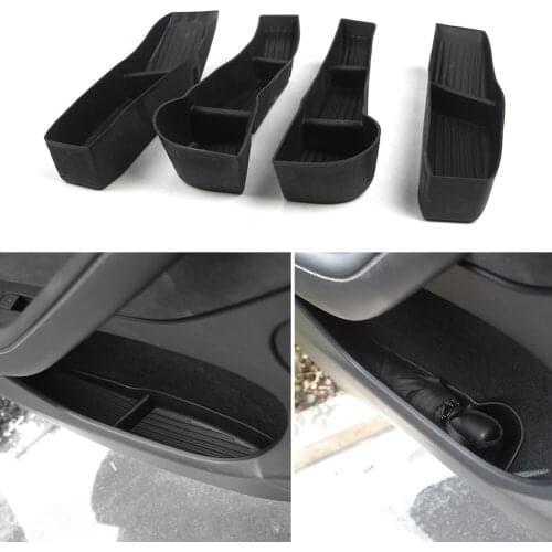 TPE 4pcs Door-Side Storage Tray Suitable for Tesla Model Y 16-21 Car Stowing Tidying Interior Accessories