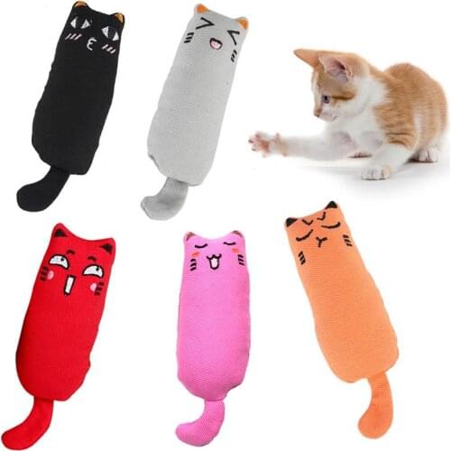 5pc Cat Grinding Catnip Toys Cute Interactive Plush Cat Toy Pet Kitten Chewing Claws Thumb Bite Cat Mint For Gatos Teeth Toys