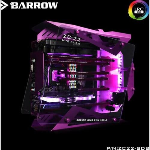 Barrow Acrylic Board as Water Channel use for Zidli ZC-22 Computer Case for Both CPU and GPU Block RGB 5V 3PIN
