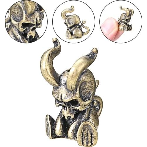 EDC Beads Copper Devil Lanyard Bead Paracord Cutter Tool Pendant Outdoor Camping Bracelet Pendant Lanyard Accessories