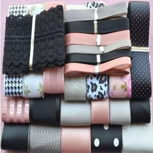 ZYOKRA 30 Meters Black Printed Grosgrain Ribbons,Mixed Organza Satin Grosgrain Ribbon Set, kids accessories,DIY Tape