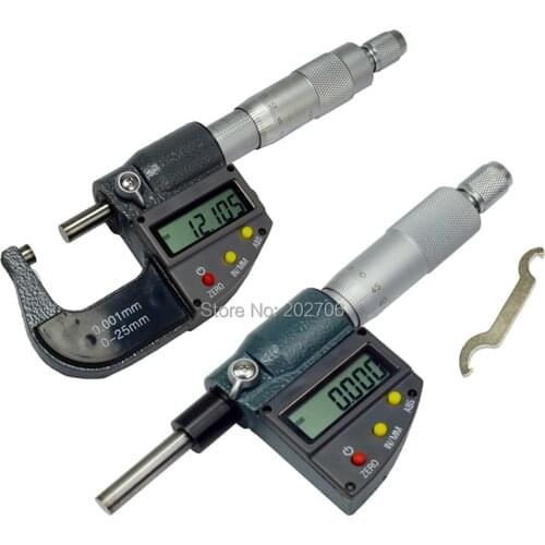 Digital Micrometer 0-25mm 0.001mm Metric/Inch Electronic Outside Micrometro Carbide Tip digital micrometer head