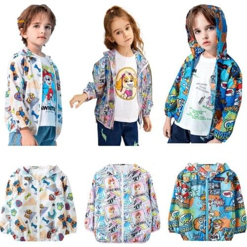 PAW PATROL Anime Cartoon Dogs Children Jackets Autumn Spring Kids Outerwear Coats Cute Boys Girls Zipper Coat Cardigan Jacket