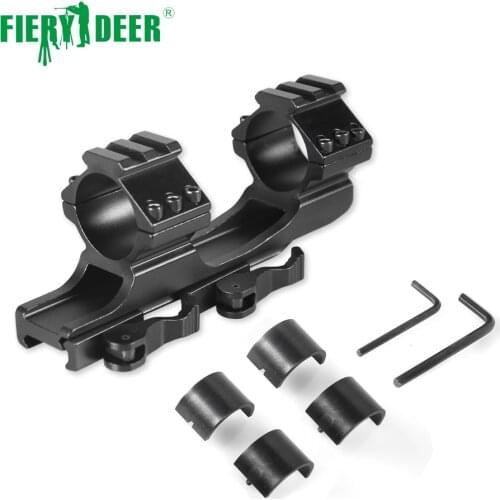 Fiery Deer Quick Release Cantilever Heavy Duty Scope Mount 30mm/1" Dual Ring Flat Top Rifle Scope Mount Picatinny Rail Hunting