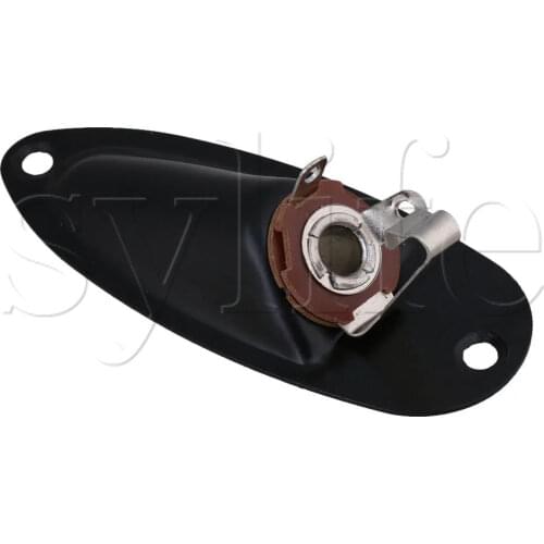 Black Boat Output Jack Plate Socket for Guitar