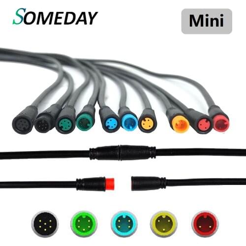 SOMEDAY Julet Electric Bicycle Mini Waterproof Cable 2 3 4 5 6 Pin Extension Cable for Ebike Throttle Brake Display PAS Light