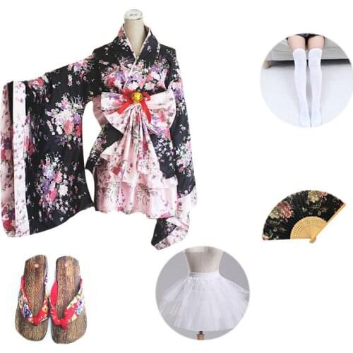 Cosplay Anime Costume Lolita Sakura Kimono Princess Dress Maid Dress Bliss Pure Land Dance Skirt