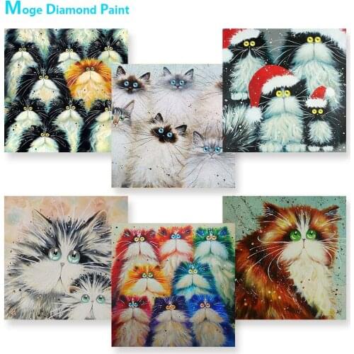 Cat Animal Cartoon Diamond Painting Round Full Drill Nouveaute DIY Mosaic Embroidery 5D Cross Stitch Home Decor Gifts
