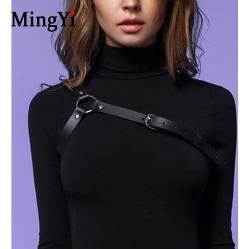 Leather Body Harness Punk Gothic Cage Bra Bdsm Bondage Belt Fashion Shoulder Strap Suspender Sexy Erotic Lingerie For Club Party
