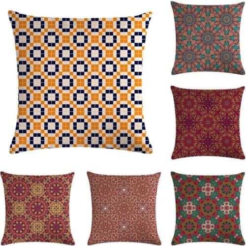 Colorful Geometry Cushion Cover Bohemian Style Decorative Pillow Cover For Sofa Car Home Cotton Linen Pillow Case Geometric