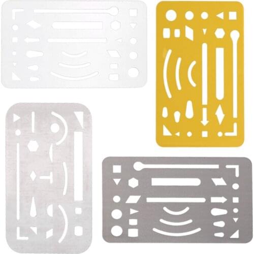 Nonvor Multifunctional Stainless Steel Stencil Ruler for DIY Scrapbooking Painting Decor Stamping Paper Card Drawing Template