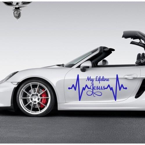 EmpireYing 3 Size 8 Colors Art Letter My Lifeline Beating Heart Jesus Cute Car Sticker Motorhome Motorcycles Styling Vinyl Decal