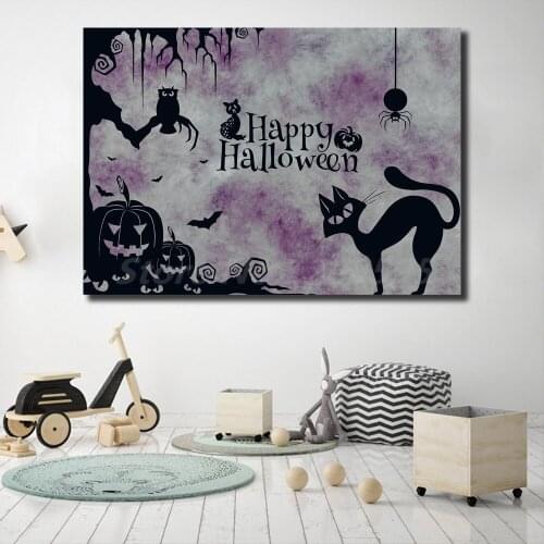 Happy Halloween Wallpaper Wall Art Canvas Poster And Print Canvas Painting Decorative Picture For Office Living Room Home Decor