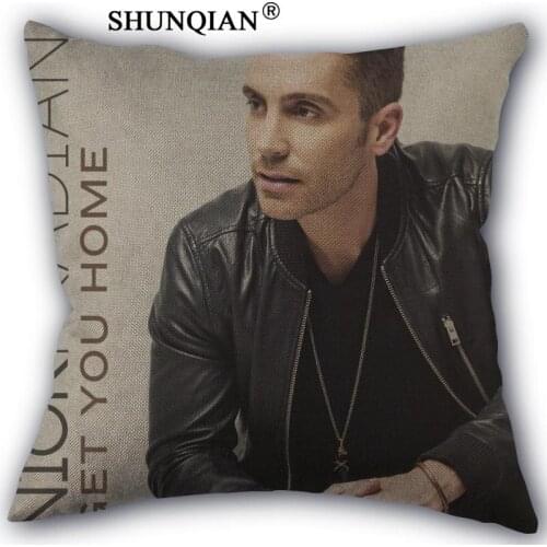 Nick fradiani Linen Cotton Pillow Covers Printed Square Home Decorative No Core Pillowcase 45x45cm one side